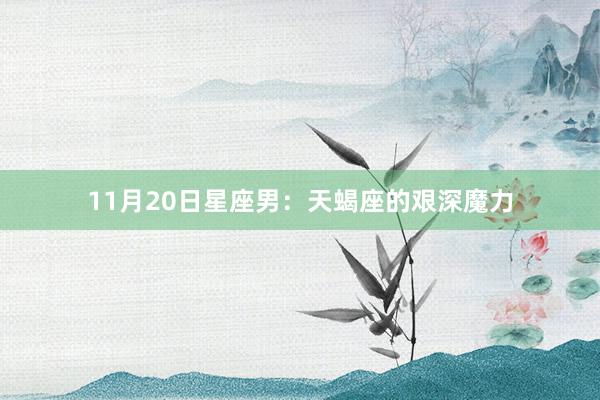11月20日星座男：天蝎座的艰深魔力
