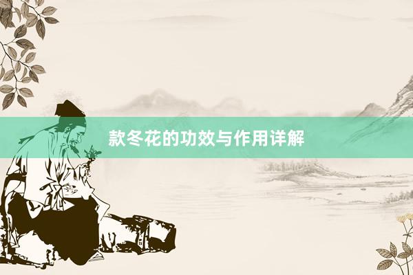 款冬花的功效与作用详解
